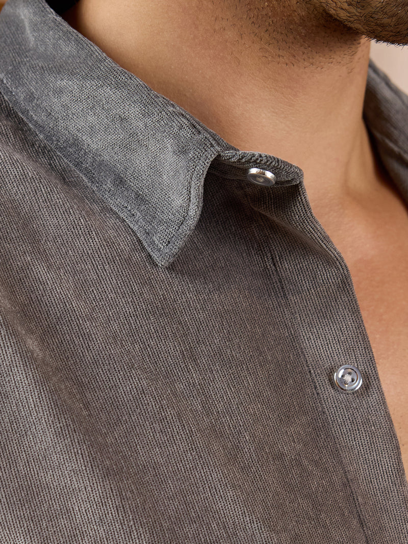 CAHOOT Men's Grey Self Design Shirt - view 8