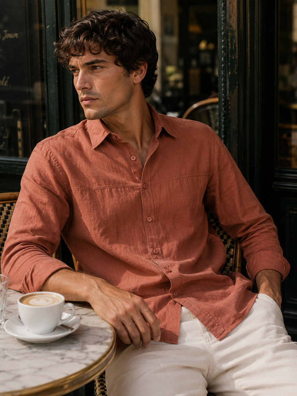 CAHOOT Men's Peach Solid Shirt - view 1