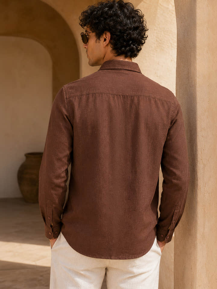 CAHOOT Men's Brown Solid Shirt - view 3