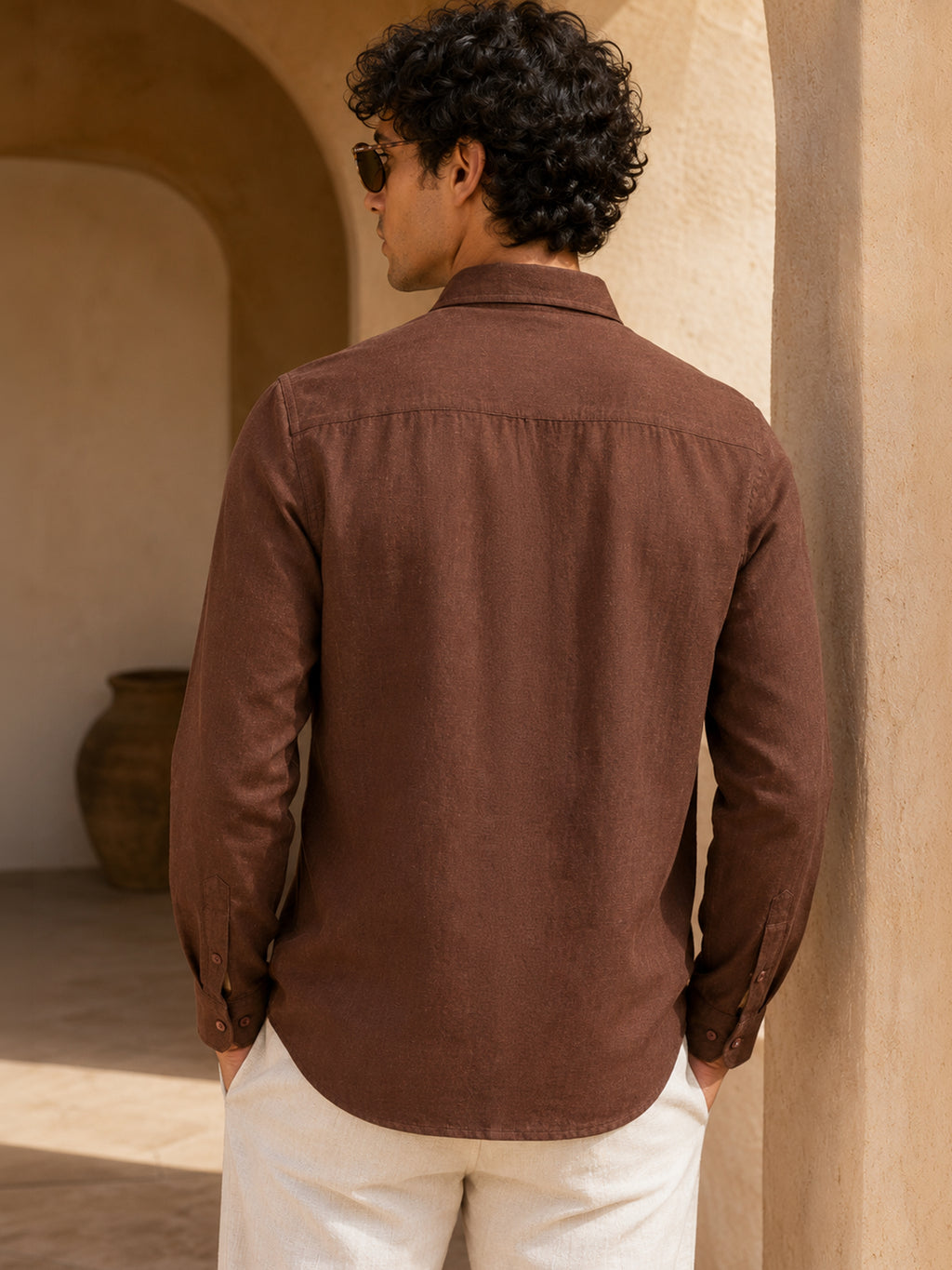 CAHOOT Men's Brown Solid Shirt - view 3
