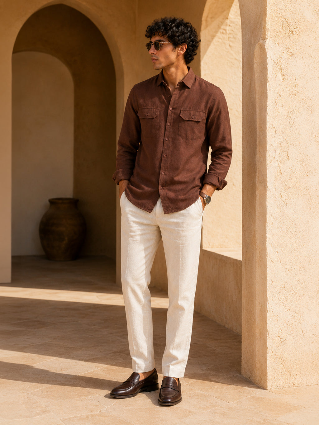 CAHOOT Men's Brown Solid Shirt - view 4