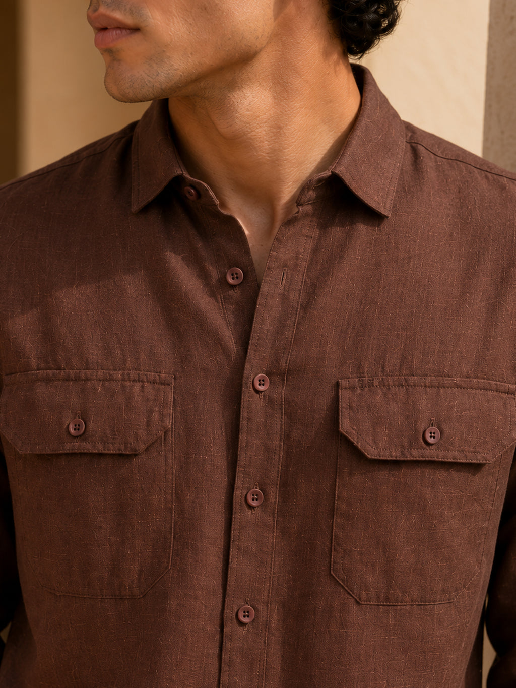 CAHOOT Men's Brown Solid Shirt - view 5