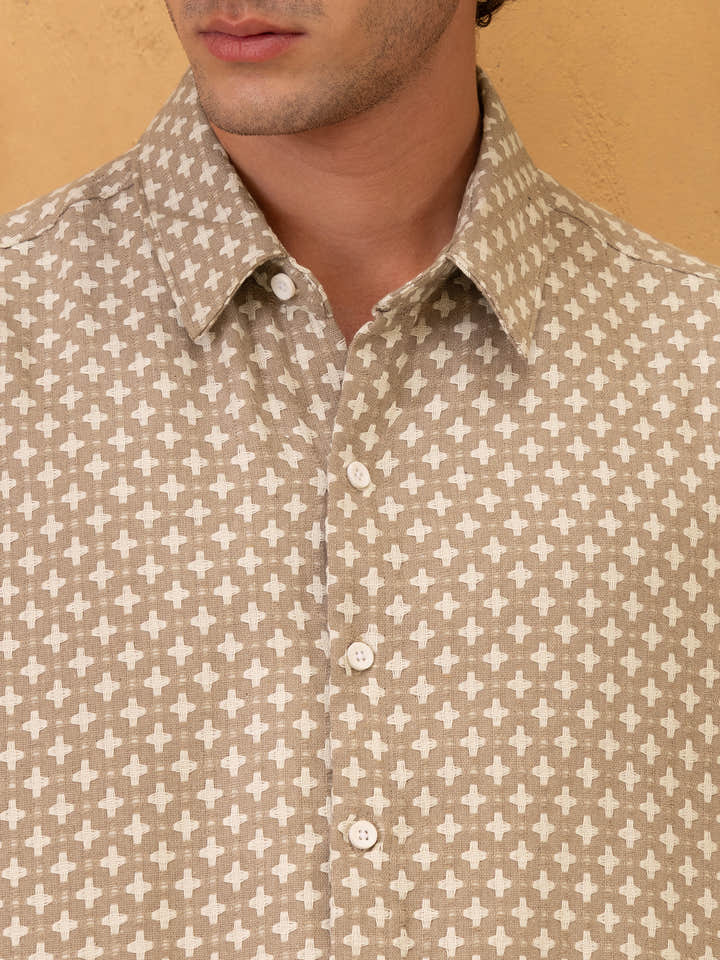 Yarn Dyed Jacquard Regular Fit Shirt