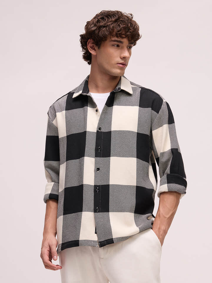 Men's Yarn Dyed Checks Oversized Fit Shirt