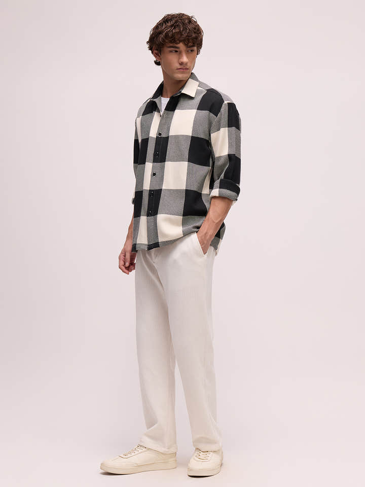 Men's Yarn Dyed Checks Oversized Fit Shirt