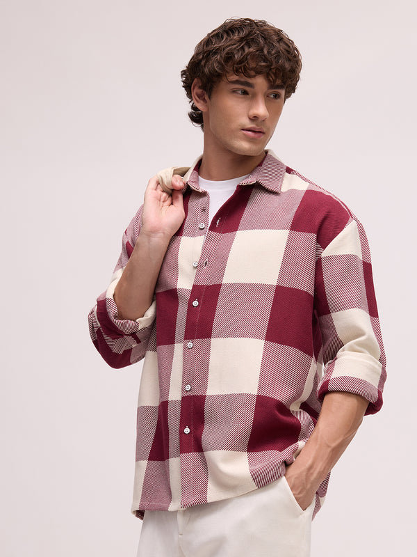 Men's Yarn Dyed Checks Oversized Fit Shirt