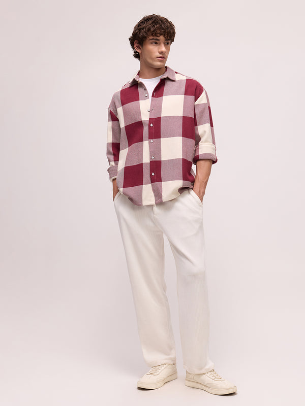 Men's Yarn Dyed Checks Oversized Fit Shirt