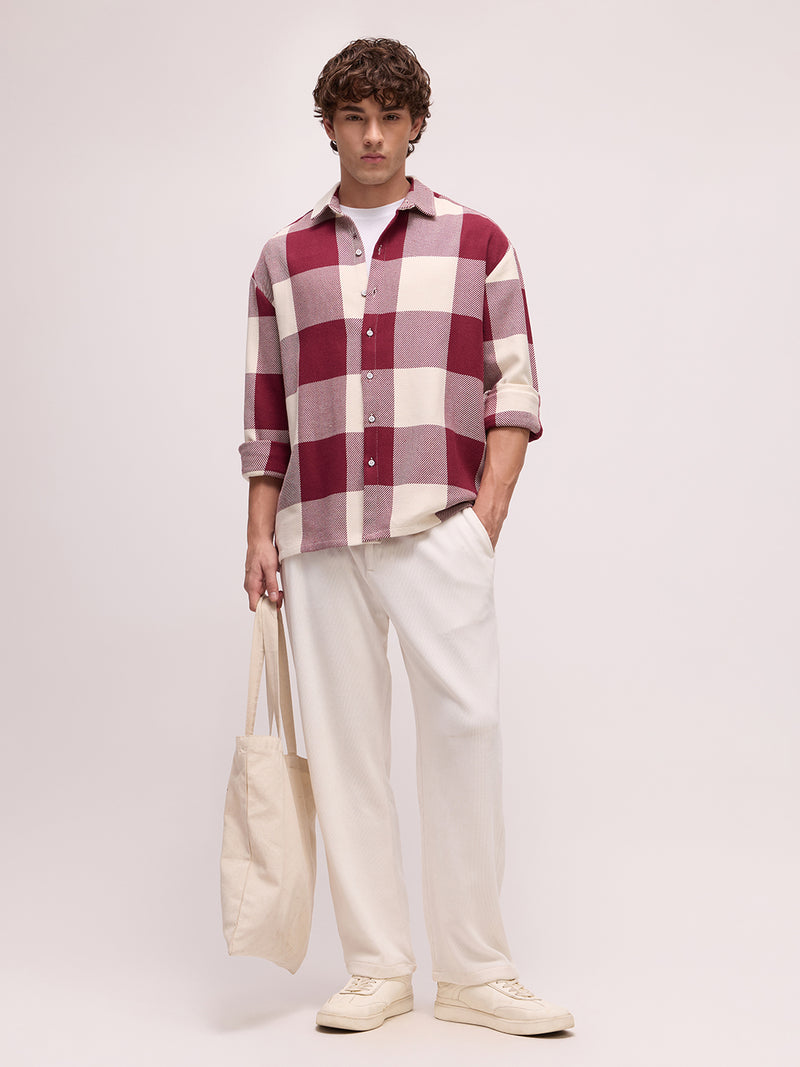 Men's Yarn Dyed Checks Oversized Fit Shirt