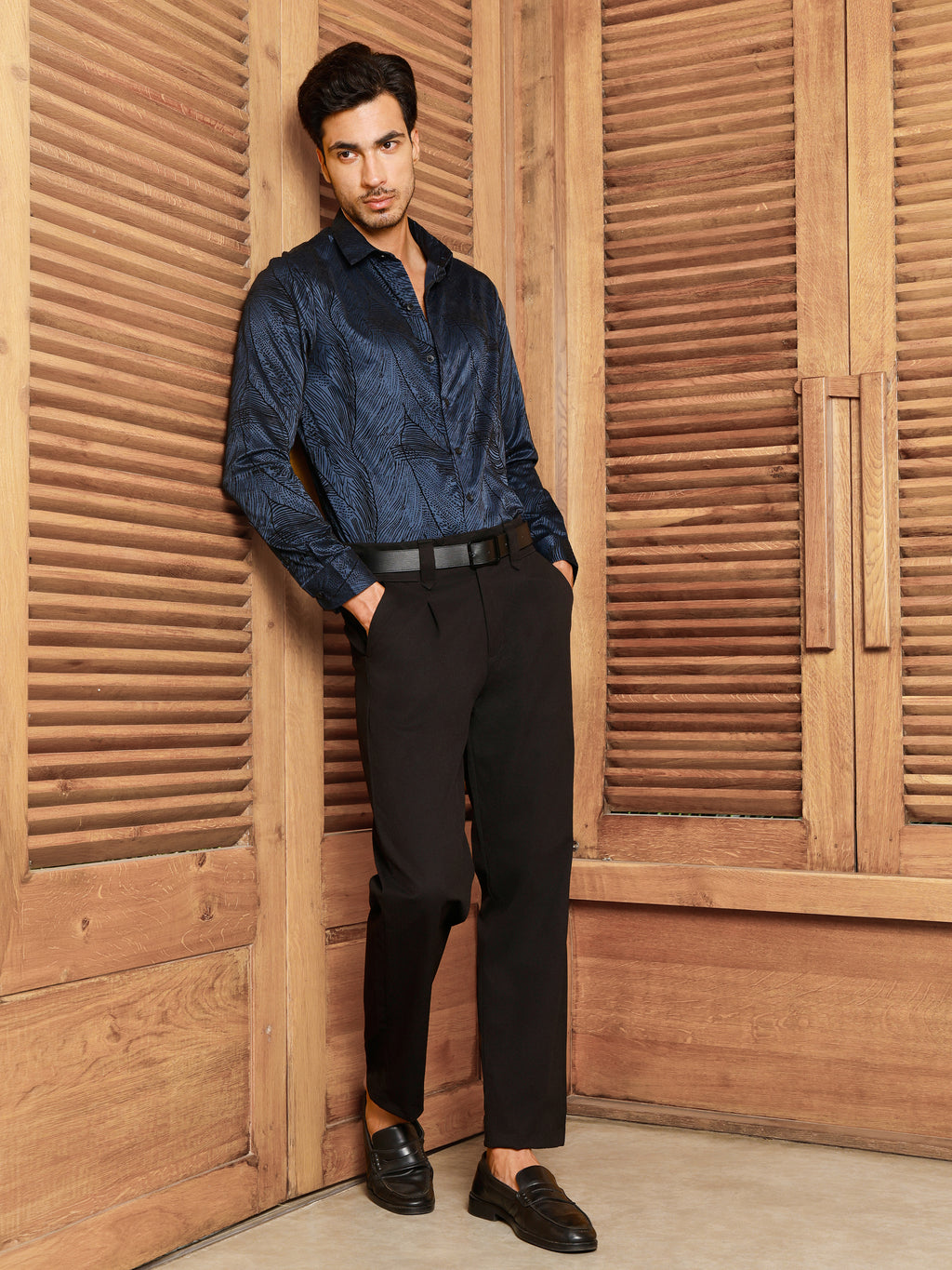 CAHOOT Men's Blue Self Design Shirt - view 5