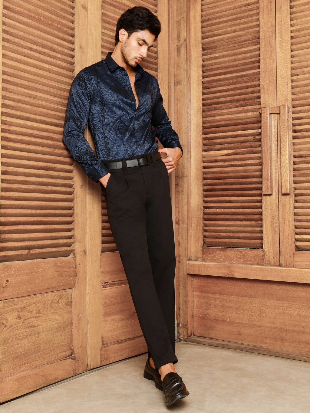 CAHOOT Men's Blue Self Design Shirt - view 6
