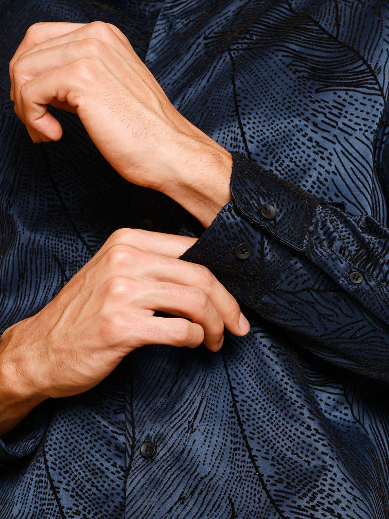 CAHOOT Men's Blue Self Design Shirt - view 8