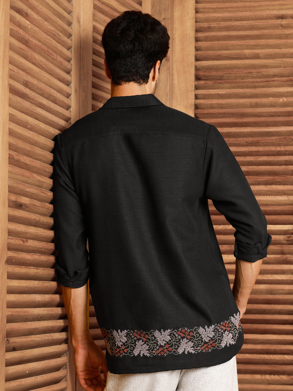 CAHOOT Men's Black Self Design Shirt - view 4