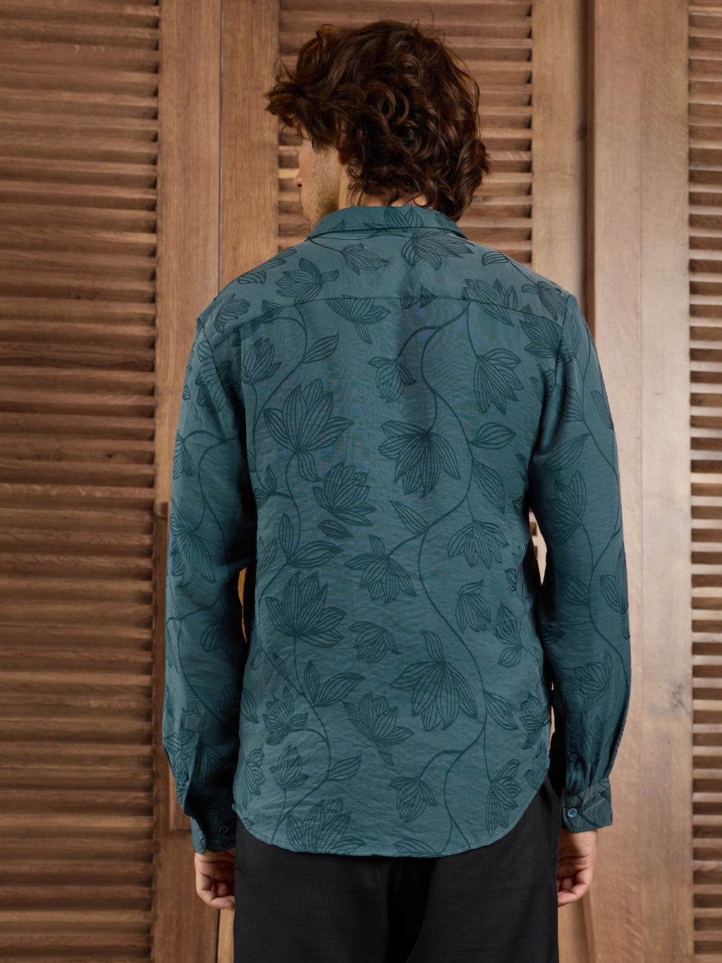 CAHOOT Men's Blue Self Design Shirt - view 4