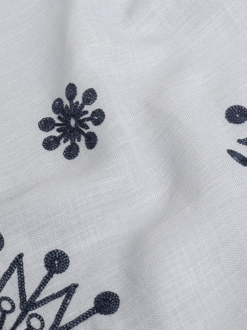 CAHOOT Men's Light Grey Floral Placement Embroidered Shirt - view 7