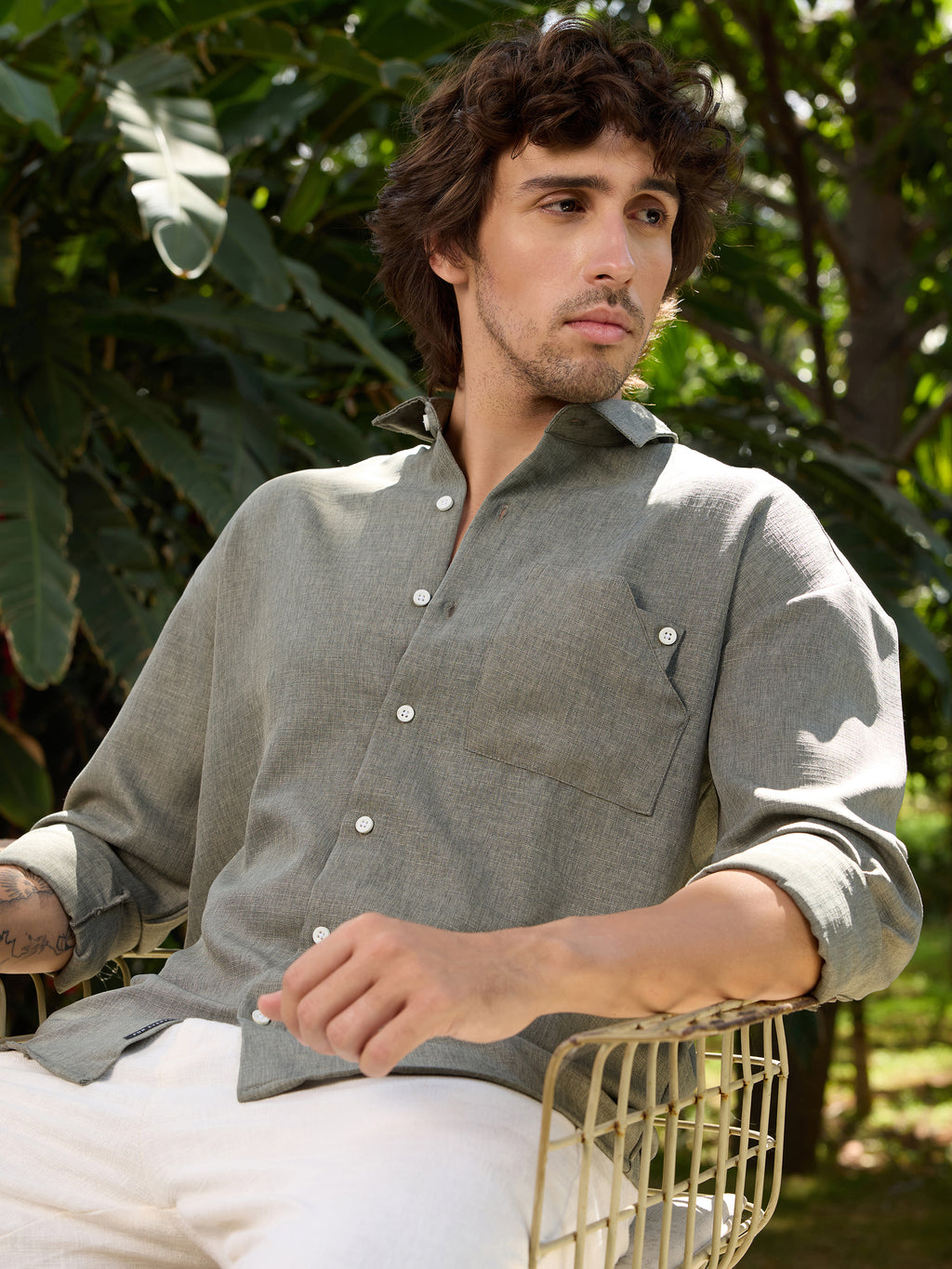 CAHOOT Men's Green Solid Shirt - view 8