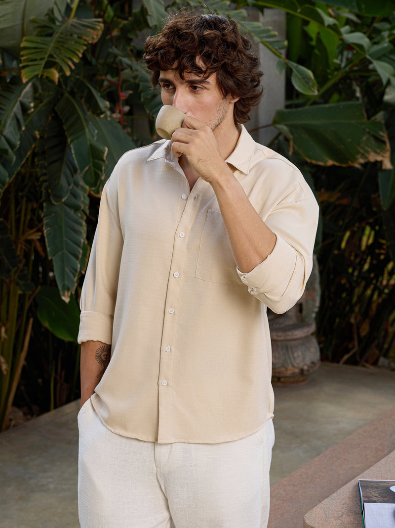 CAHOOT Men's White Solid Shirt - view 1