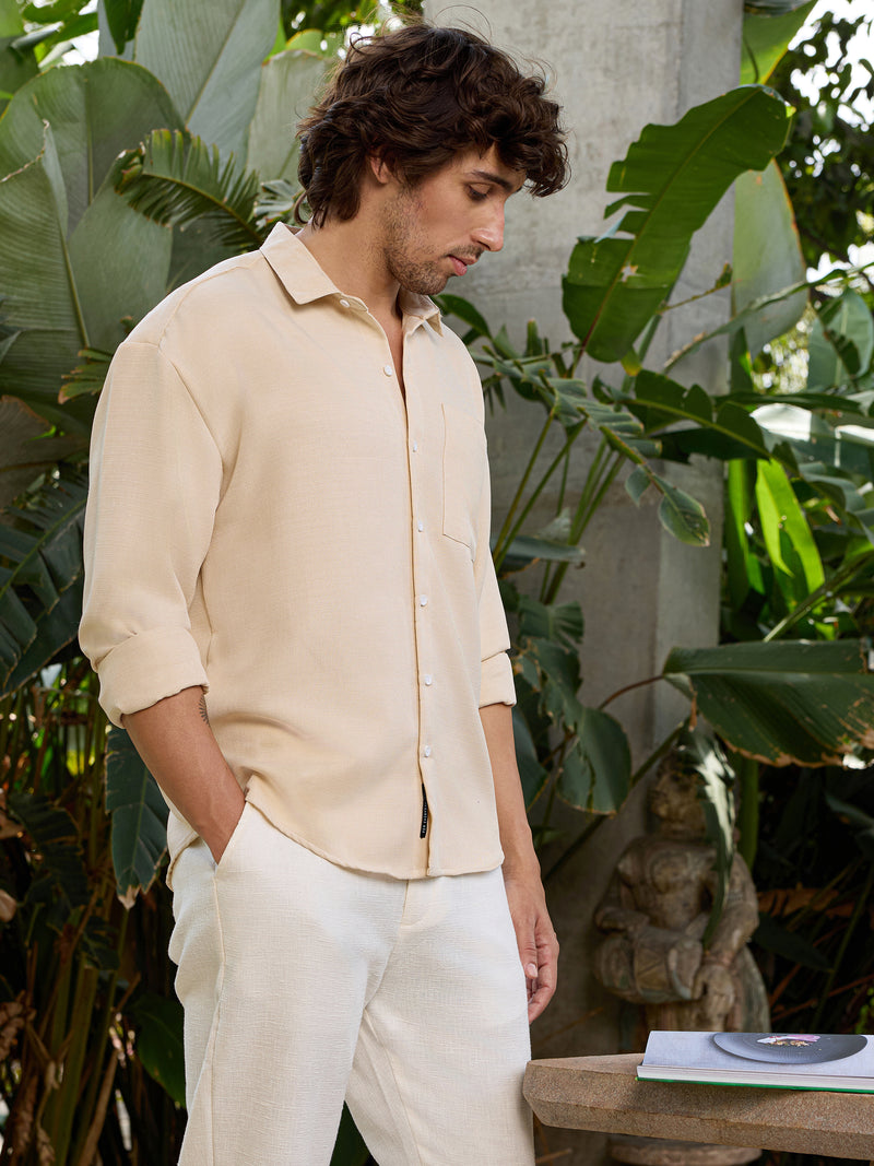CAHOOT Men's White Solid Shirt - view 3