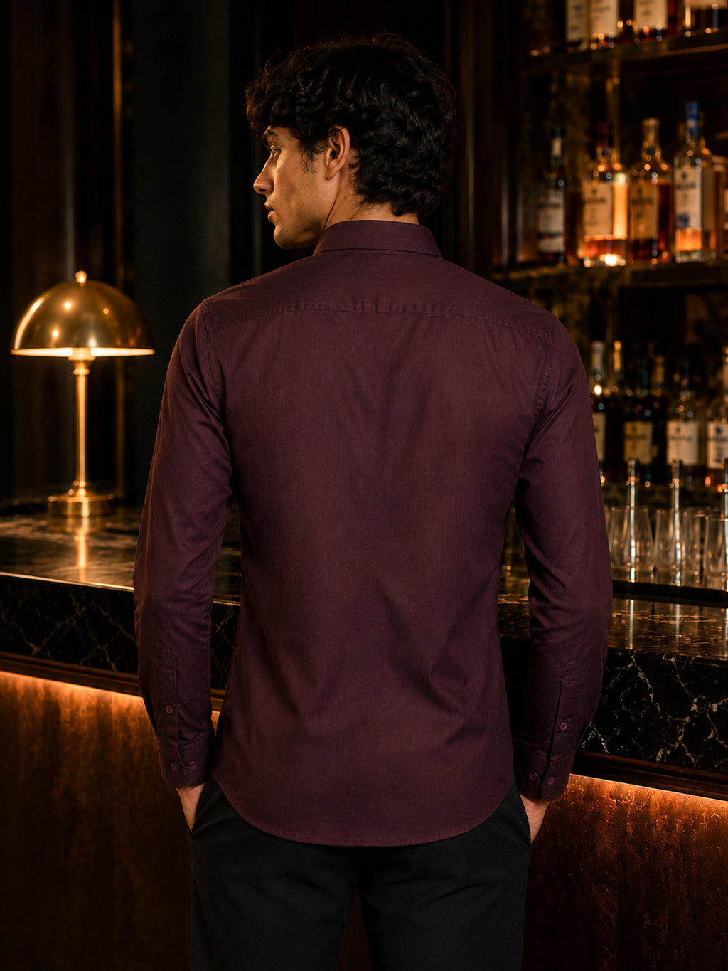 CAHOOT Men's Dark Purple Solid Shirt - view 3