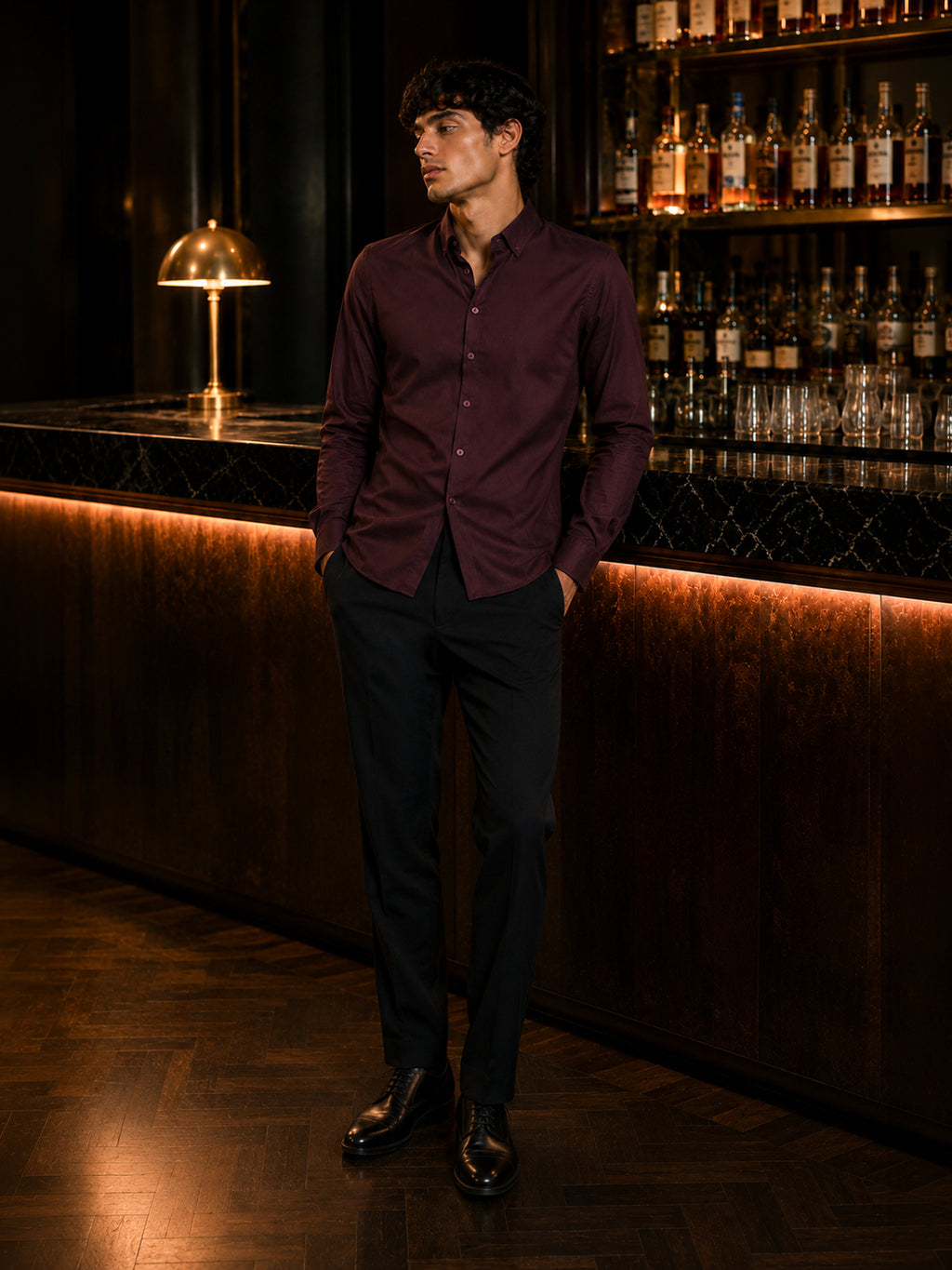 CAHOOT Men's Dark Purple Solid Shirt - view 4