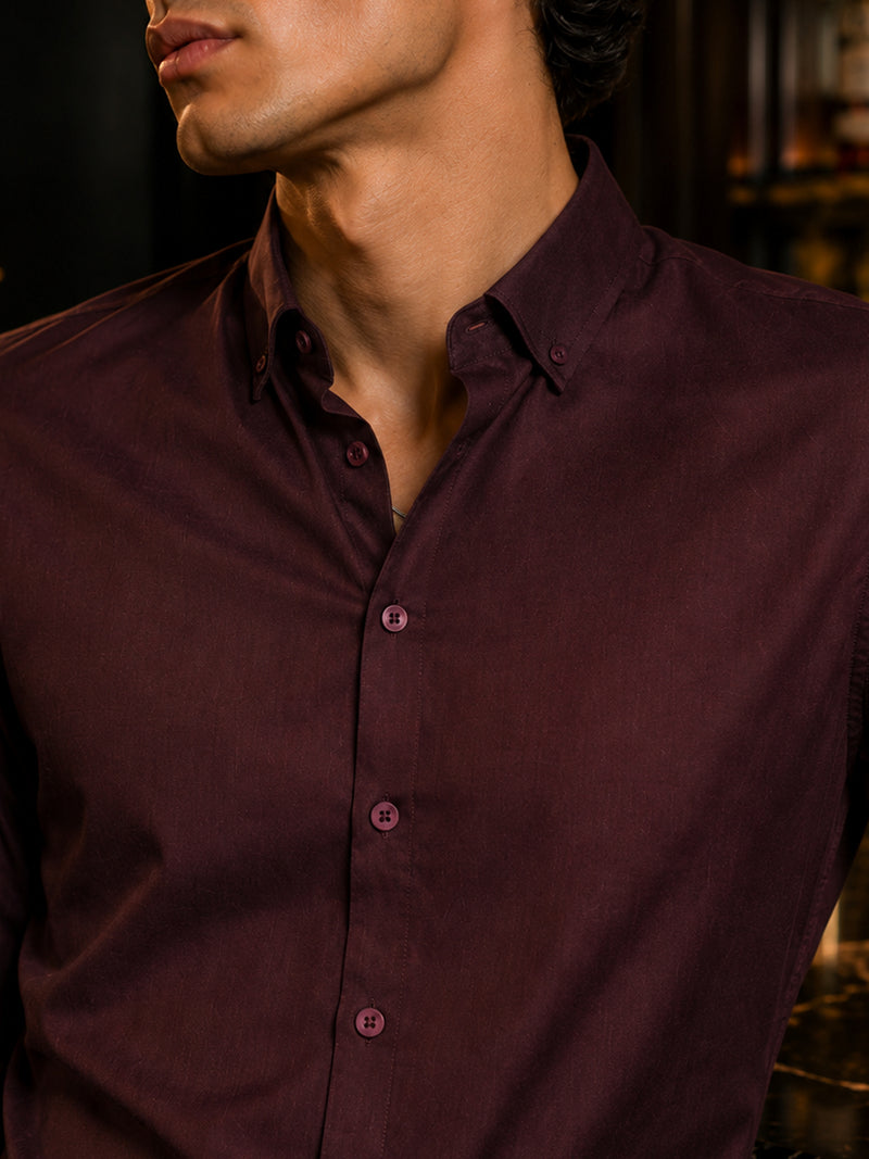 CAHOOT Men's Dark Purple Solid Shirt - view 5
