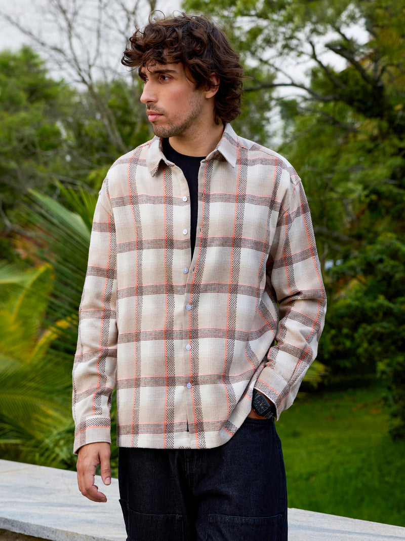 CAHOOT Men's Beige Checks Shirt - view 2