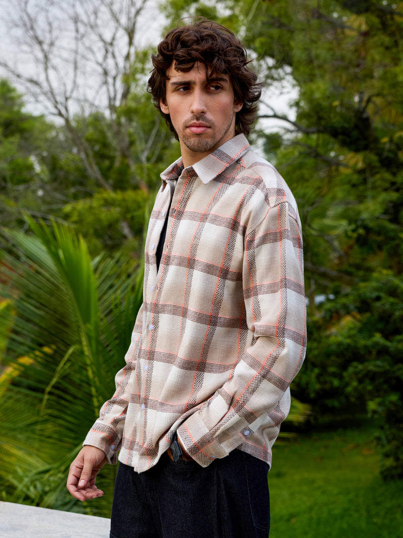 CAHOOT Men's Beige Checks Shirt - view 3