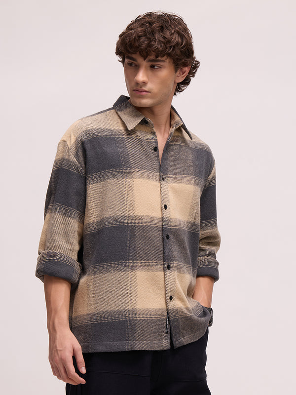Men's Yarn Dyed Checks Oversized Fit Shirt