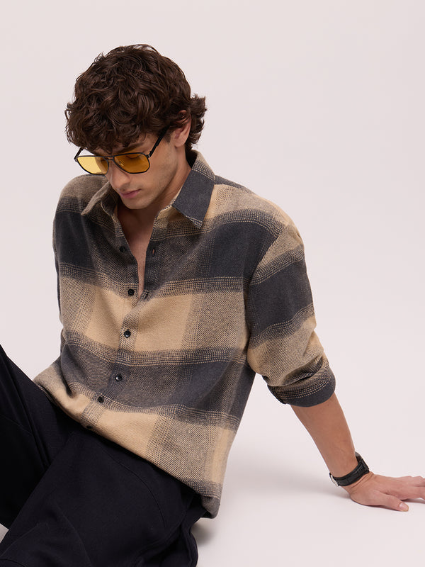Men's Yarn Dyed Checks Oversized Fit Shirt