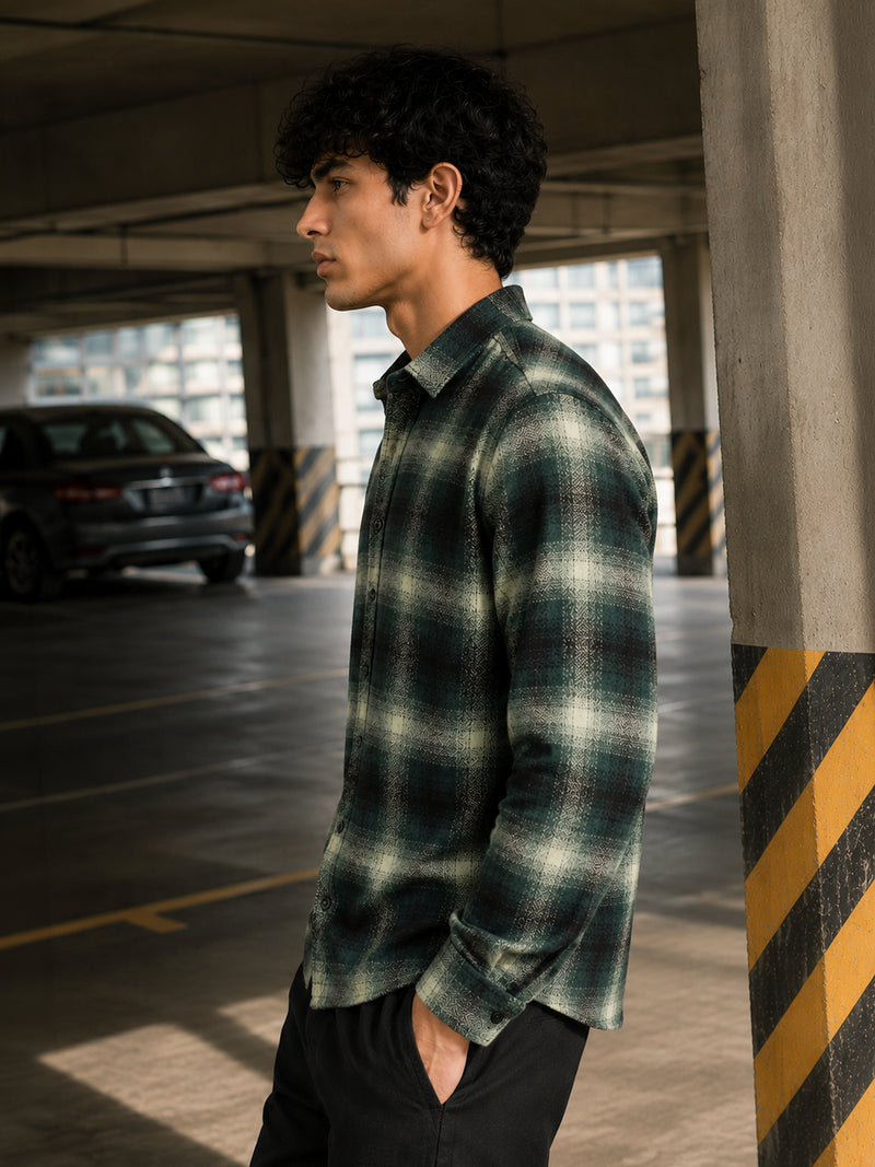 CAHOOT Men's Dark Green Checked Shirt - view 2