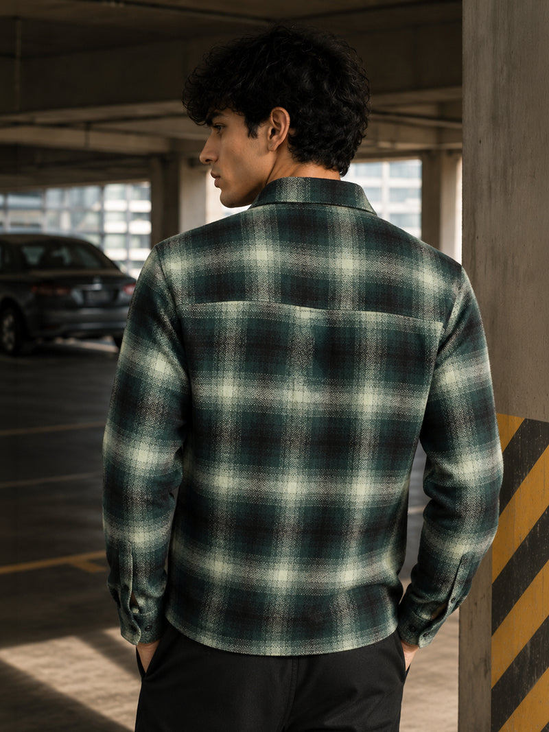 CAHOOT Men's Dark Green Checked Shirt - view 3