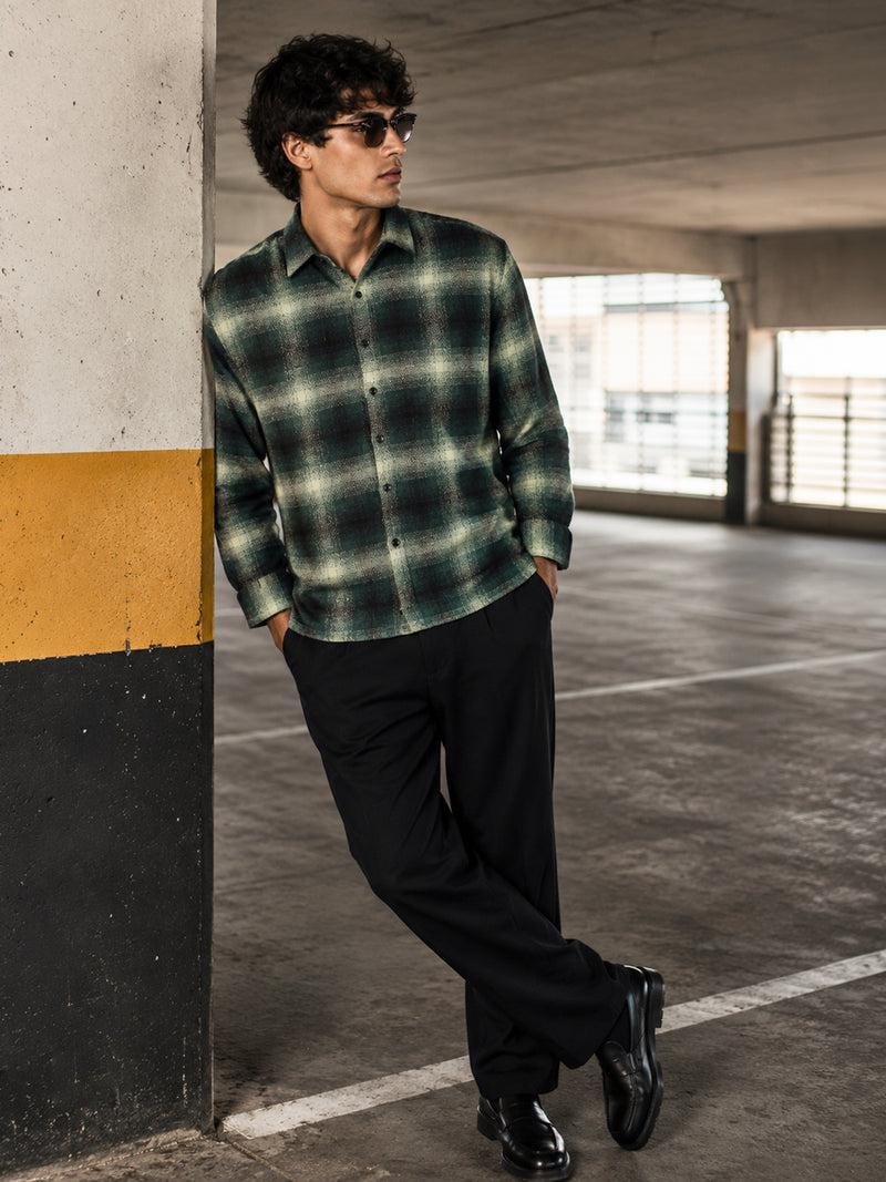 CAHOOT Men's Dark Green Checked Shirt - view 4