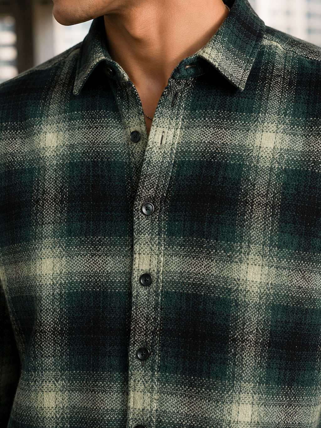 CAHOOT Men's Dark Green Checked Shirt - view 5