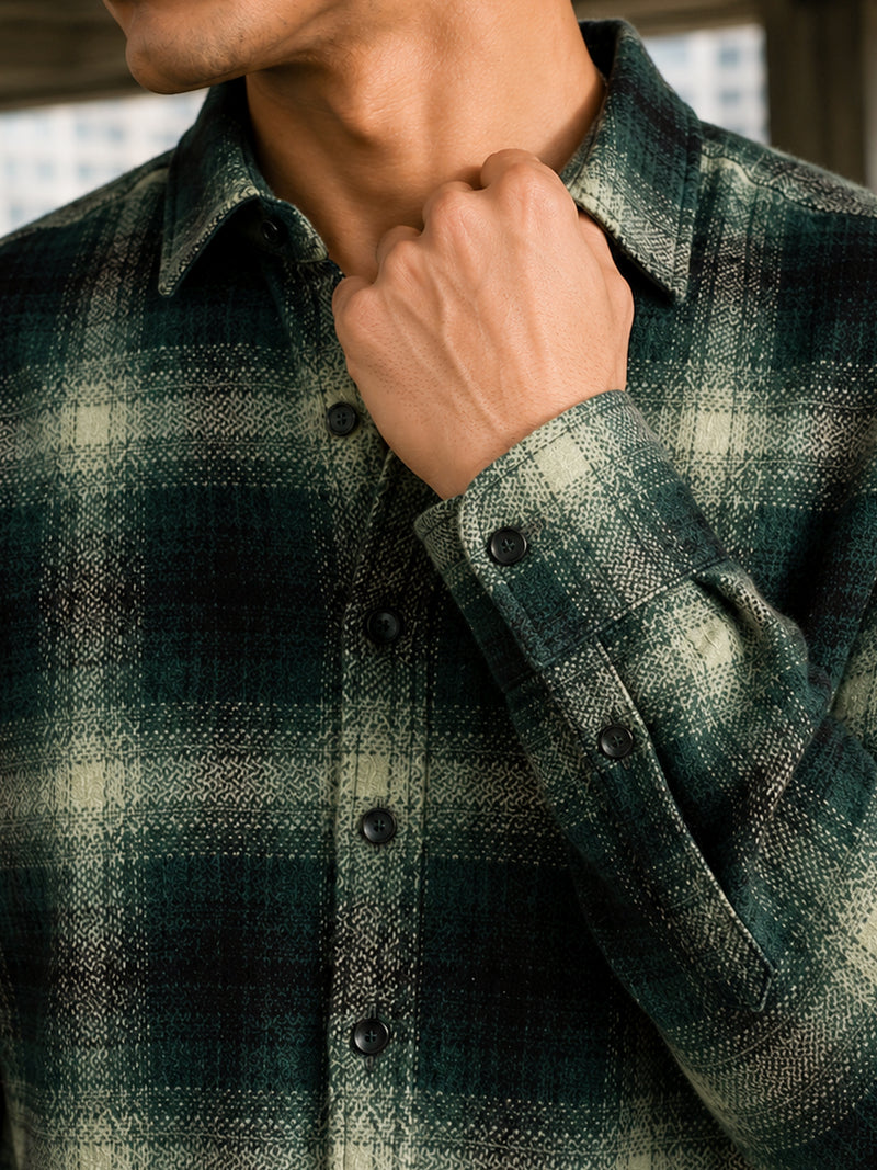 CAHOOT Men's Dark Green Checked Shirt - view 6
