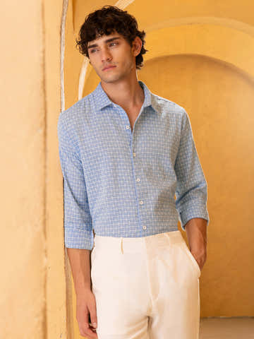 Muslin Breezy Weave Embroidered Regular Fit Shirt