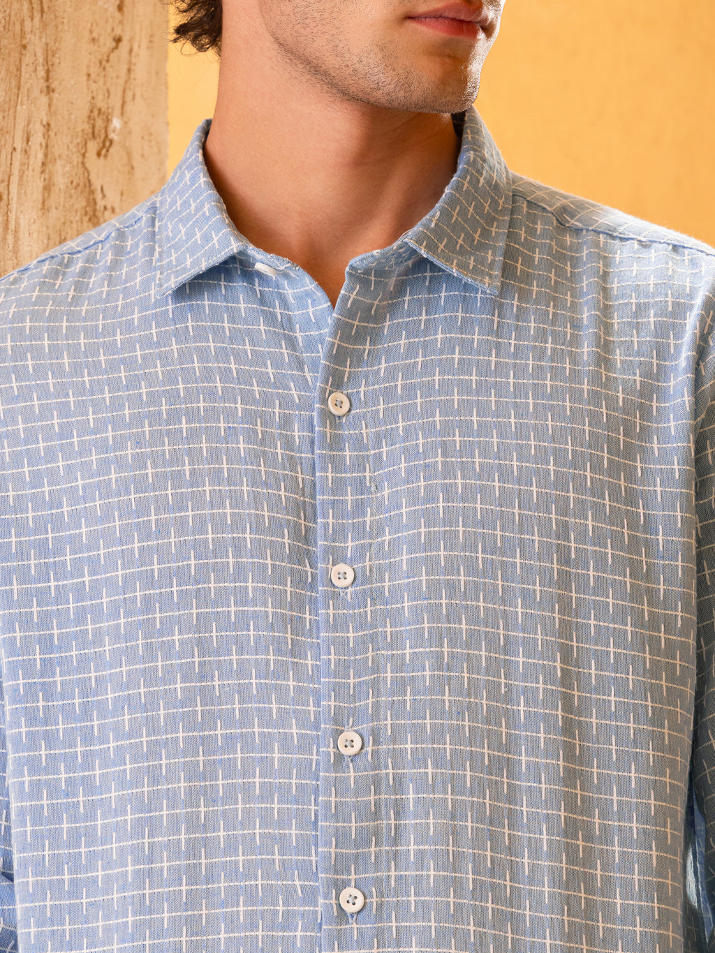 Double cloth Jacquard Regular Fit Shirt