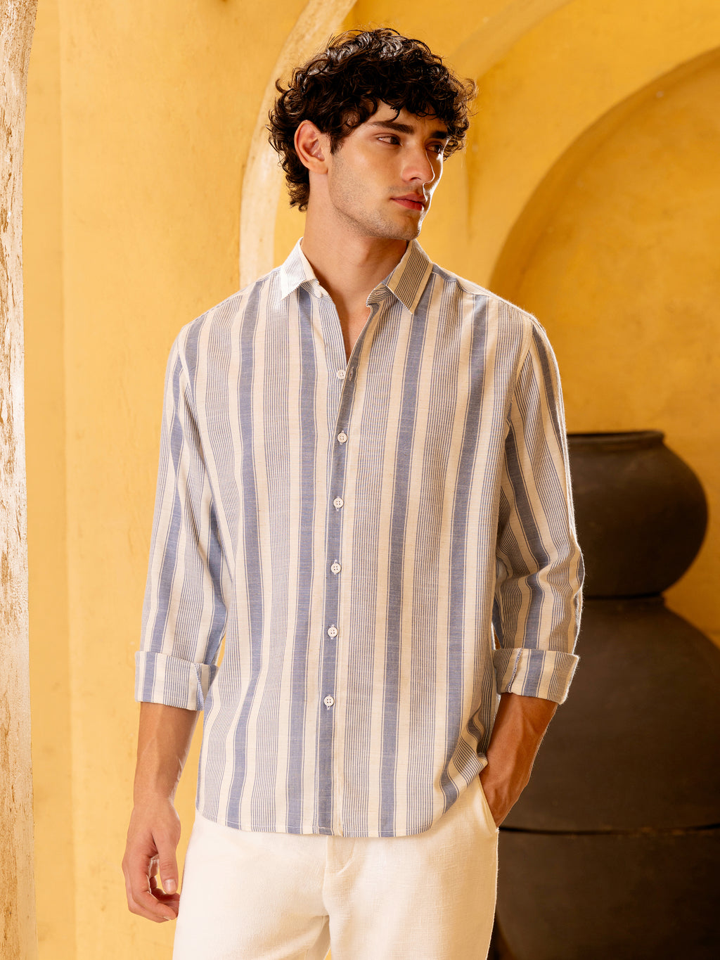 Yarn Dyed Stripes Regular Fit Shirt
