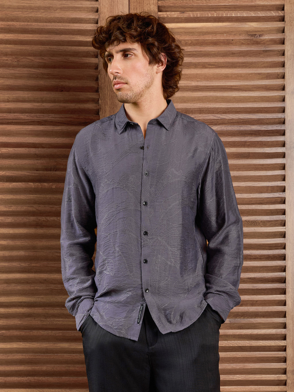 CAHOOT Men's Purple Self Design Shirt - view 2