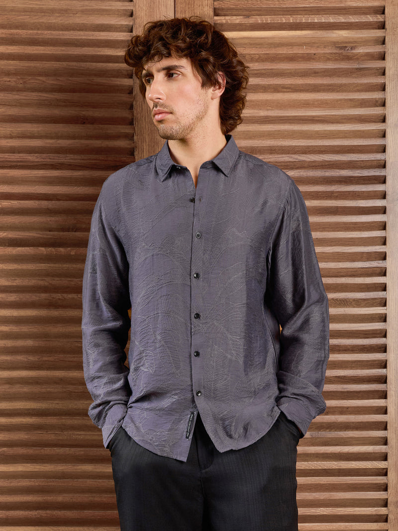 CAHOOT Men's Purple Self Design Shirt - view 2