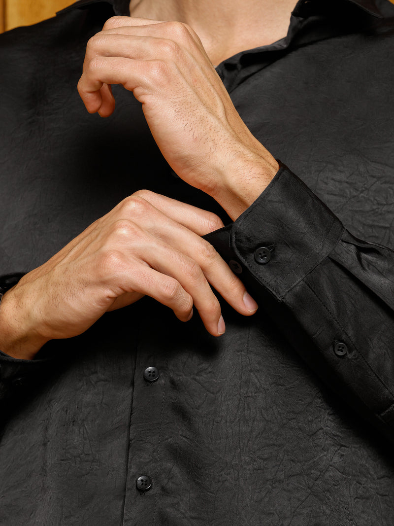 CAHOOT Men's Black Self Design Shirt - view 8
