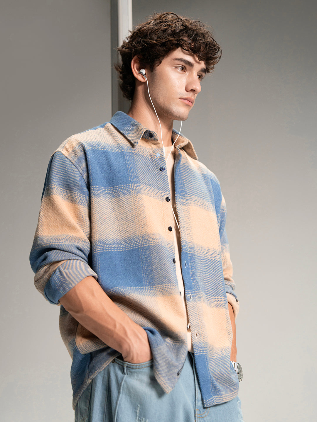 Cahoot Men's Yarn Dyed Checks Relaxed Fit Shirt
