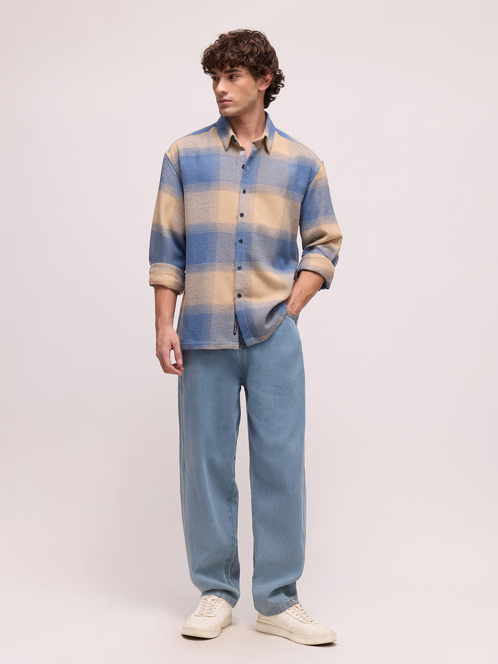 Men's Yarn Dyed Checks Oversized Fit Shirt