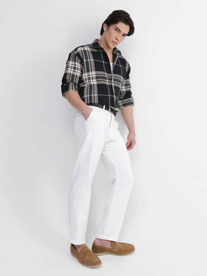 Yarn-Dyed Plaid Oversized Fit Shirt