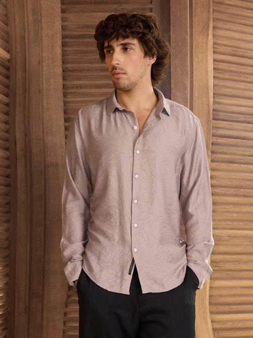 CAHOOT Men's Pink Self Design Shirt - view 2