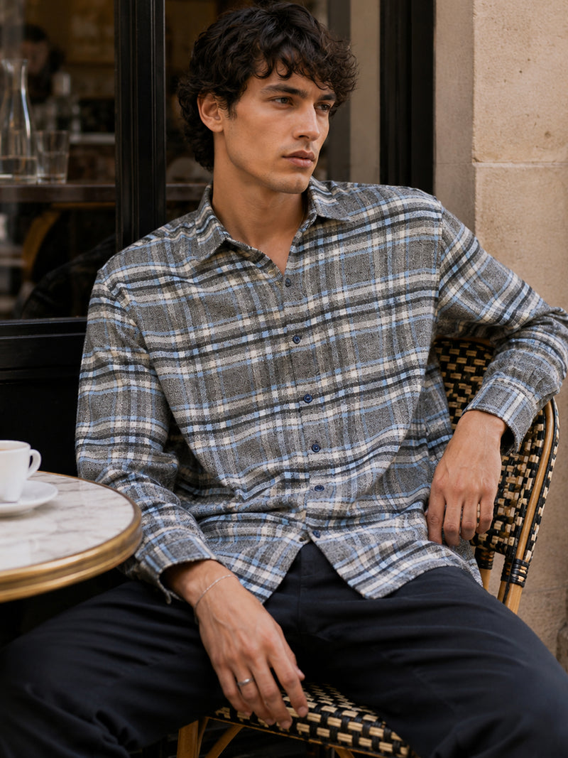 CAHOOT Men's Charcoal Checked Shirt - view 1