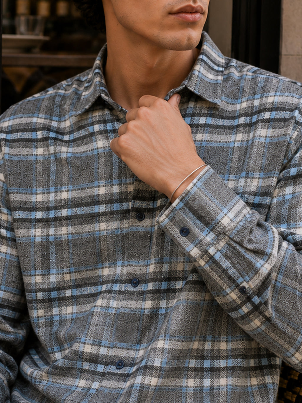 CAHOOT Men's Charcoal Checked Shirt - view 6