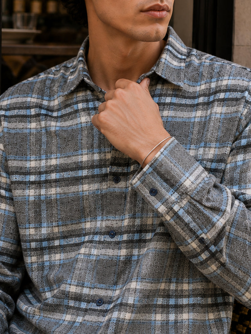 CAHOOT Men's Charcoal Checked Shirt - view 6
