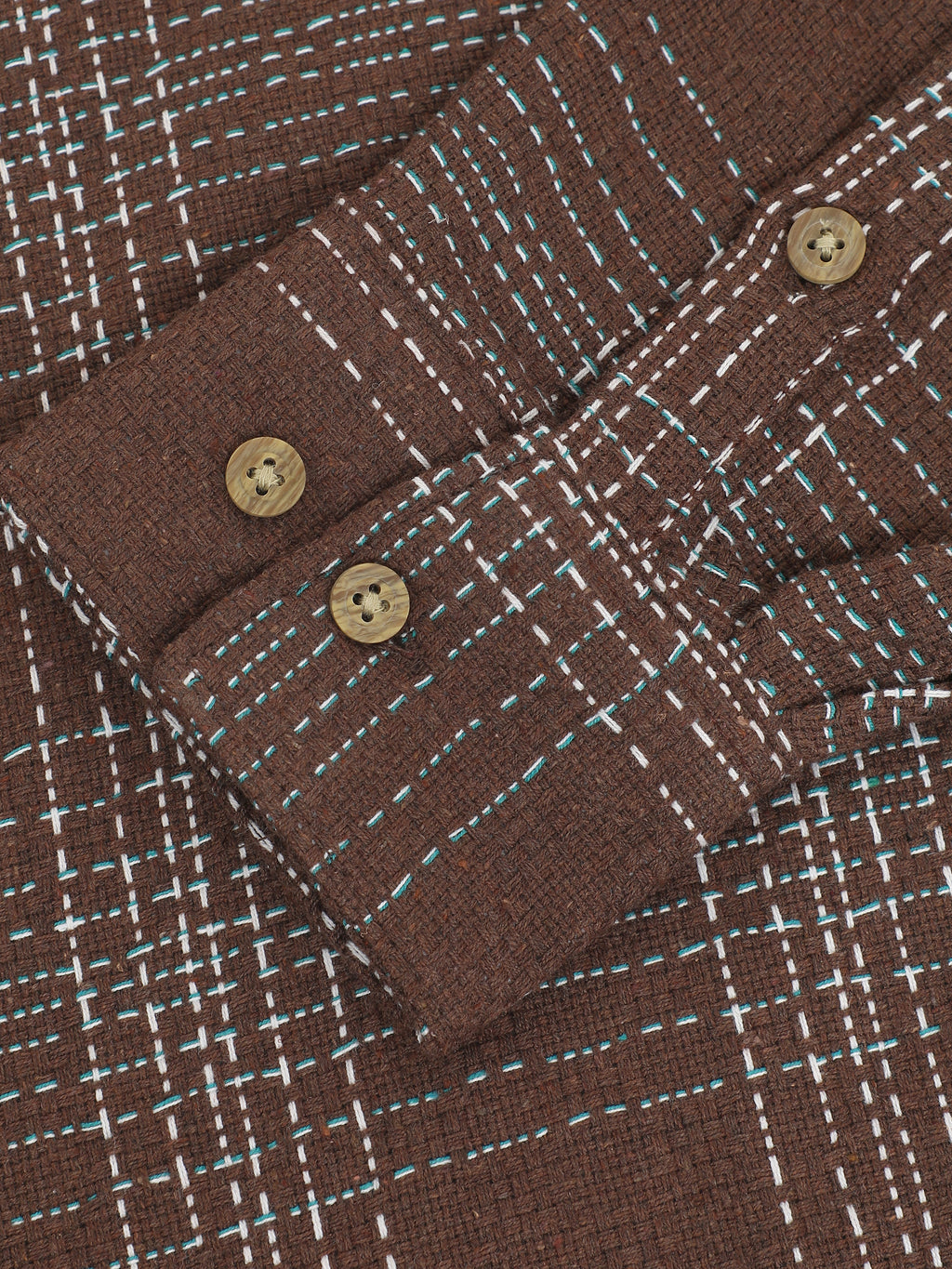 CAHOOT Men's Brown Checkered Oversized Fit Shirt - view 9