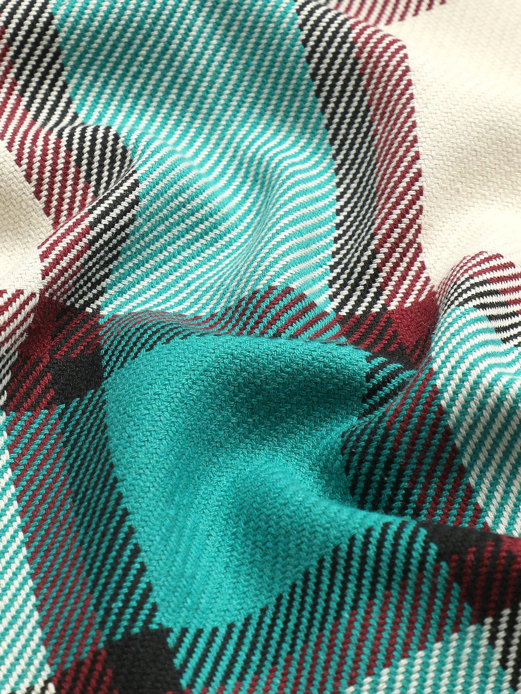 CAHOOT Turquoise Yarn-Dyed Checked Oversized Fit Shirt - view 7