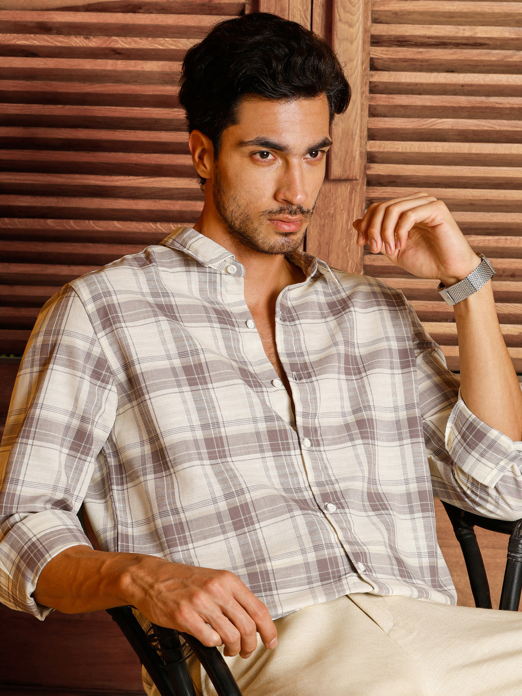 CAHOOT Men's White Checks Shirt - view 1