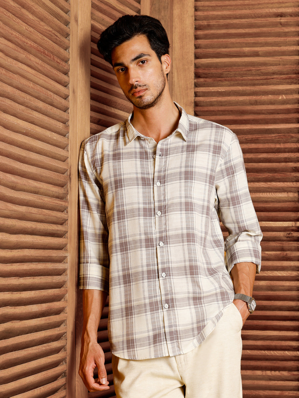 CAHOOT Men's White Checks Shirt - view 2